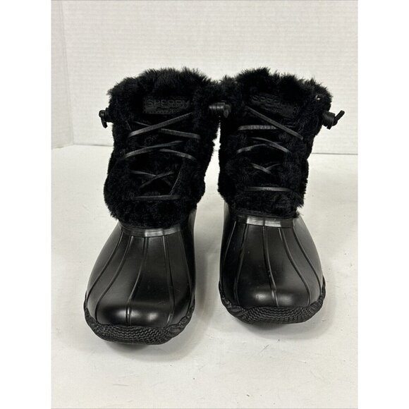 Sperry Saltwater Quilted Faux Fur Boot Women's 6.5 Black NWOB + Rubber Scuffs - Picture 6 of 14